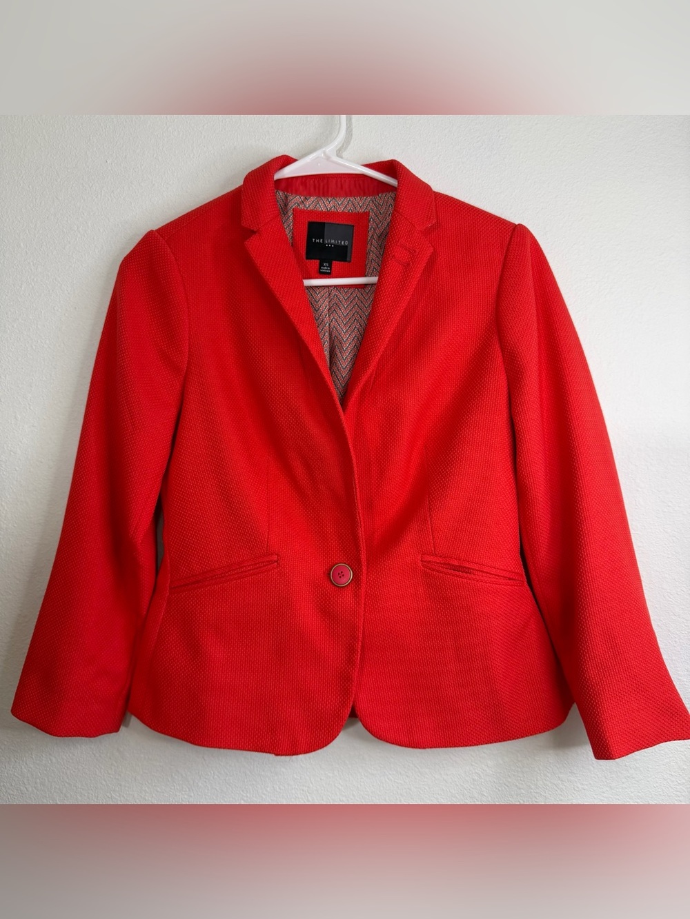 The Limited Women's Bright Coral/Red One-Button Blazer